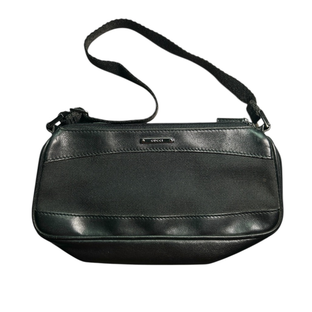Gucci Auth. VTG Leather & Canvas Pochette Bag - Black - Picture 7 of 15
